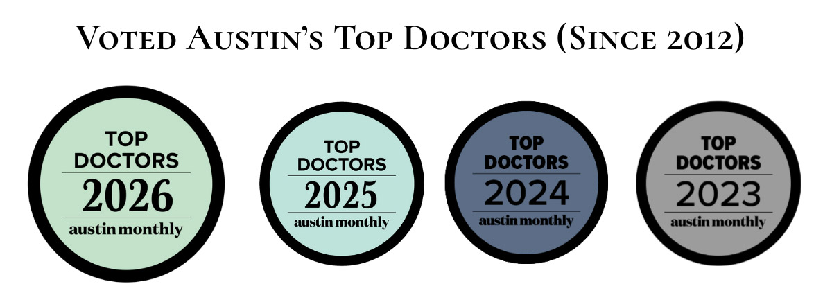Austin Monthly Top Doctors Award Winners Since 2012 (featuring 2023, 2024, 2025, 2026) - Dr. Basa and Dr. Abando