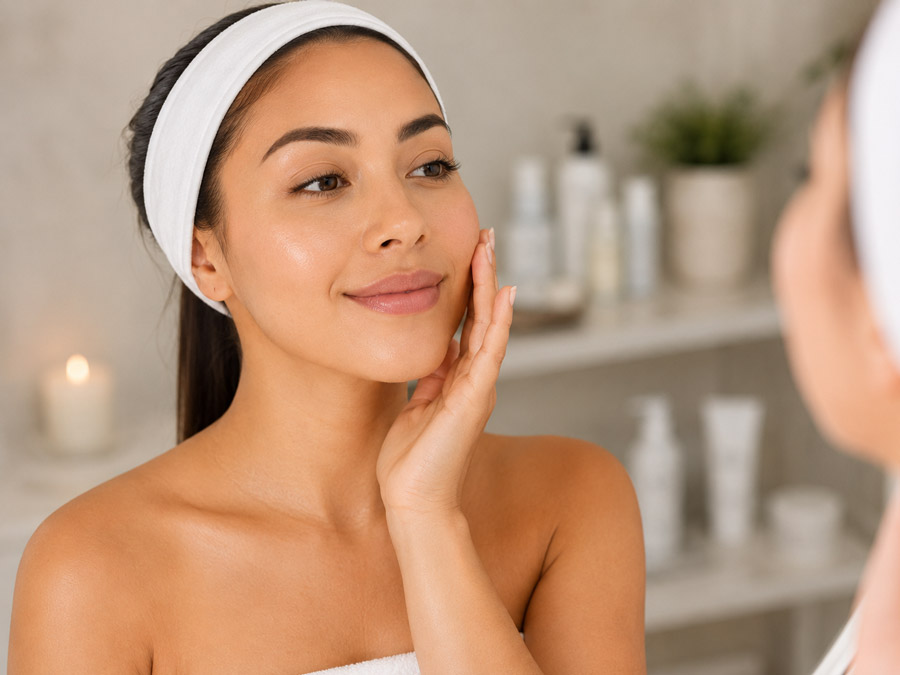 Woman with smoother, brighter skin after professional dermaplaning